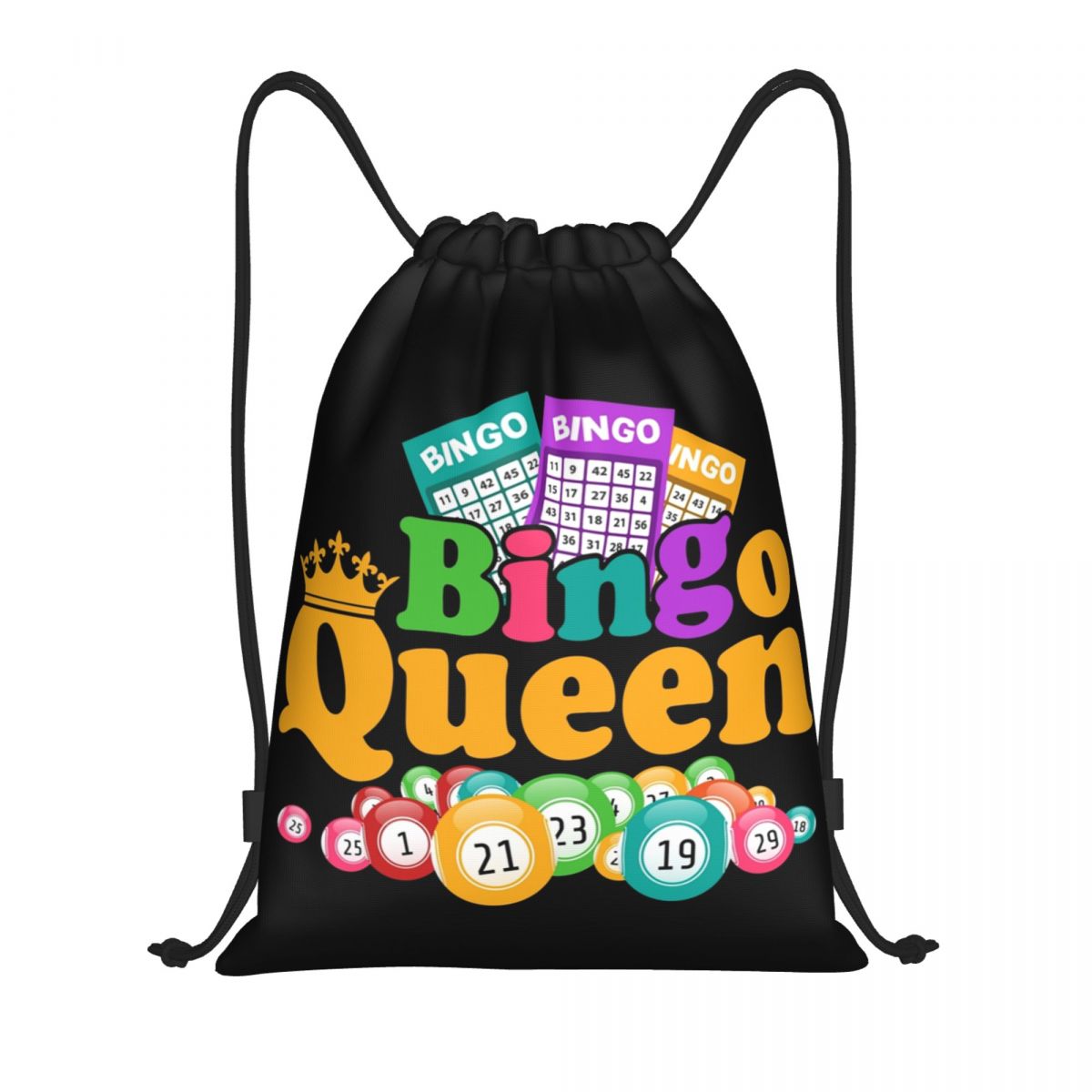 Pilates Yoga Bag - กระเป๋าหูรูดสำหรับคนชอบเล่นเกมบิงโกควีนกระเป๋าเป้สำหรับฝึกโยคะกระเป๋าสะพายหลังใส่ไปยิมเล่นกีฬาสำหรับผู้ชายผู้หญิง