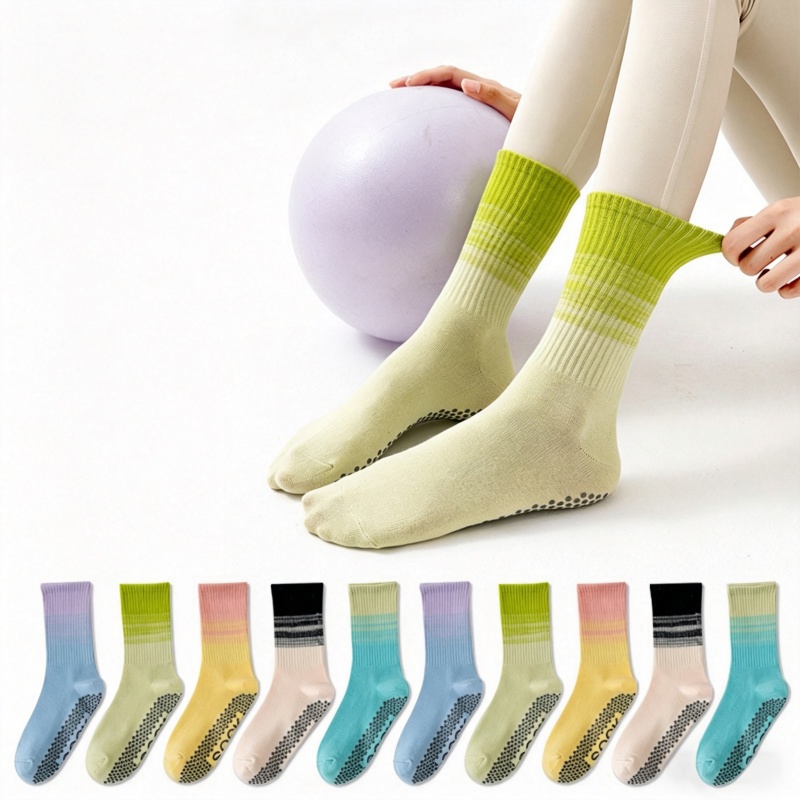 Pilates Yoga Fitness - ดรีมไลค์ลิน 1 คู่ถุงเท้าโยคะสำหรับผู้หญิง, ถุงเท้าออกกำลังกายและพิลาทิสแบบมืออาชีพ, ถุงเท้าซิลิโคนกันลื่น, ถุงเท้าระบายอากาศได้
