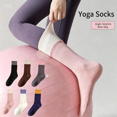 Pilates Yoga One - ถุงเท้ากันลื่นแบบยูนิเซ็กซ์ โพลีเอสเตอร์ ไซส์เดียว จุดซิลิโคนกันลื่น ถุงเท้าแบบหนา สำหรับโยคะ