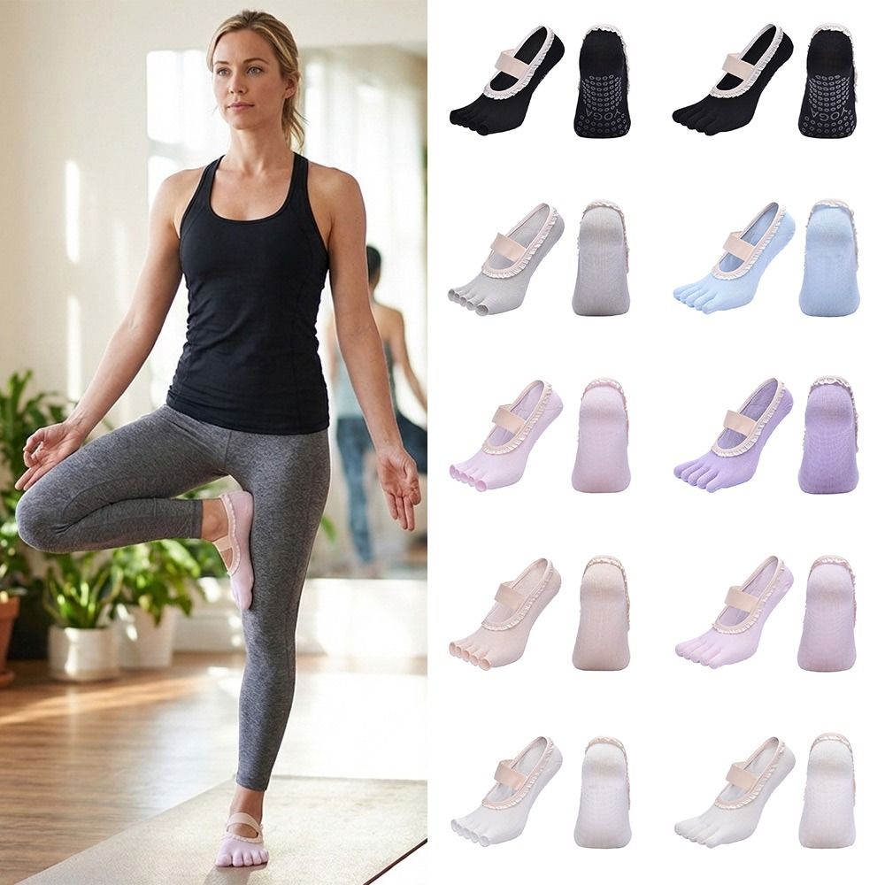 ถุงเท้าโยคะกันลื่นแบบสร้างสรรค - Pilates Yoga Class บทวิจารณ์และราคา