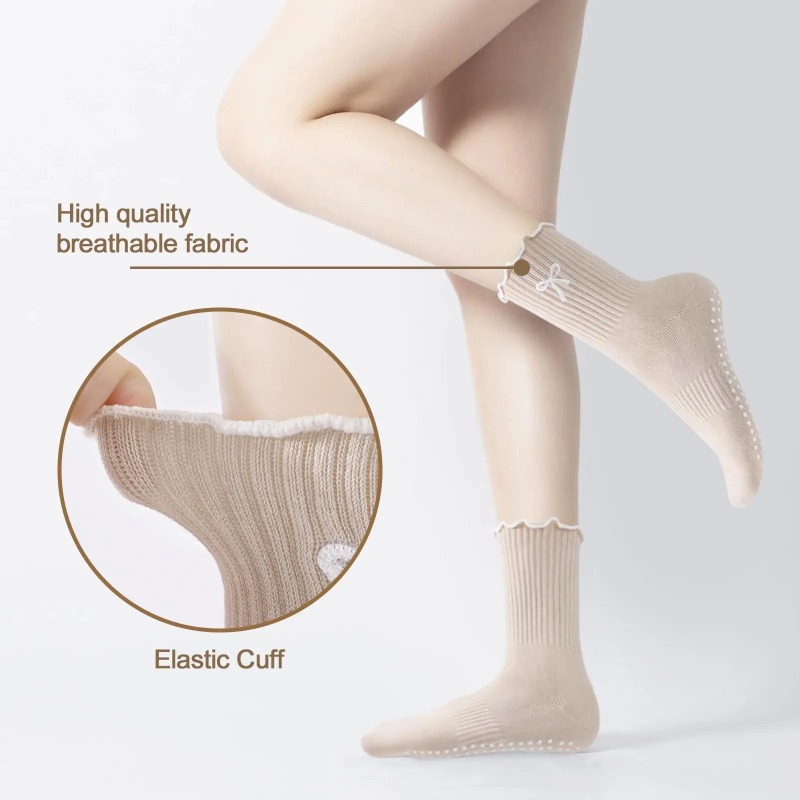 ถุงเท้าโยคะมืออาชีพ สายรัดผ้าฝ - Pilates Yoga Fitness บทวิจารณ์และราคา