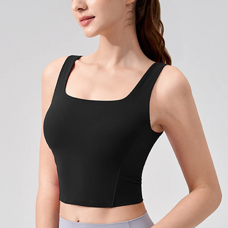 เสื้อกีฬาโยคะผู้หญิง คอเหลี่ยม - Pilates Yoga One บทวิจารณ์และราคา