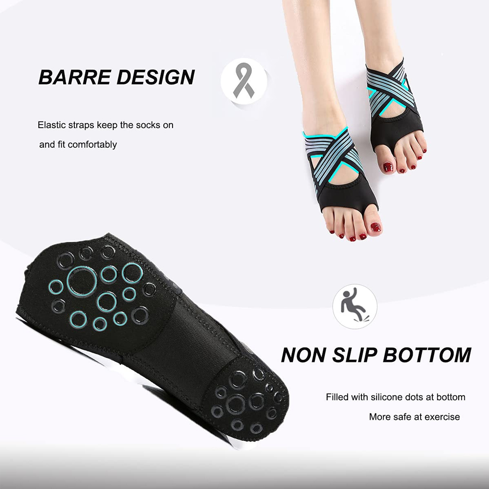 ถุงเท้ากันลื่นแบบไม่มีนิ้วสำหร - Pilates Yoga Reformer บทวิจารณ์และราคา