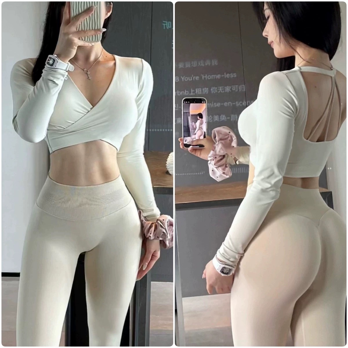 เสื้อโยคะแขนยาวสำหรับออกกำลังก - Pilates Yoga Wrap Top บทวิจารณ์และราคา