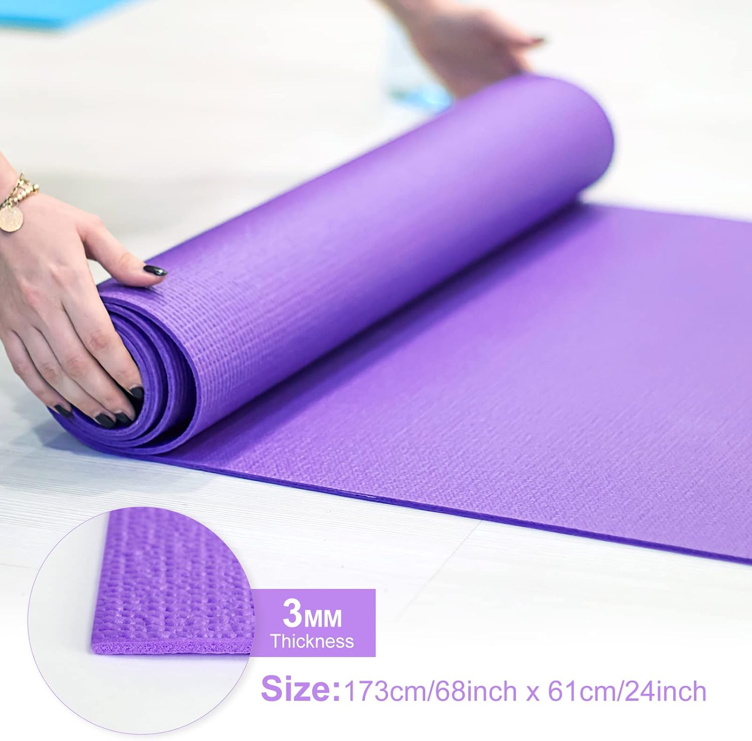 เสื่อโยคะบาง 3 มม. เสื่อออกกำล - Pilates Yoga Class บทวิจารณ์และราคา